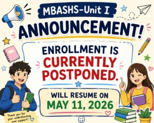 ENROLLMENT POSTPONED